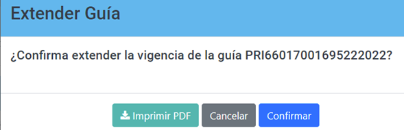 extender vigencia guía 5